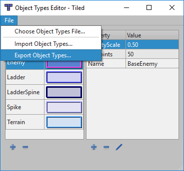 Export Object Types Xml